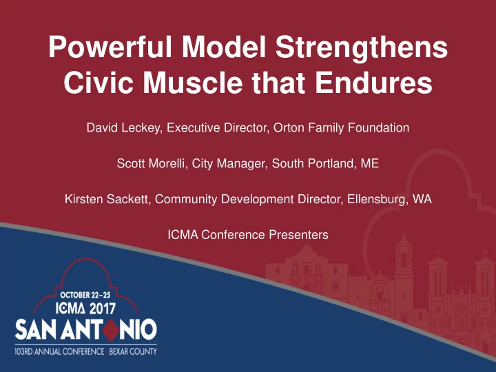 powerful model strengthens civic muscle that endures
