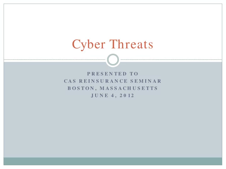 cyber threats