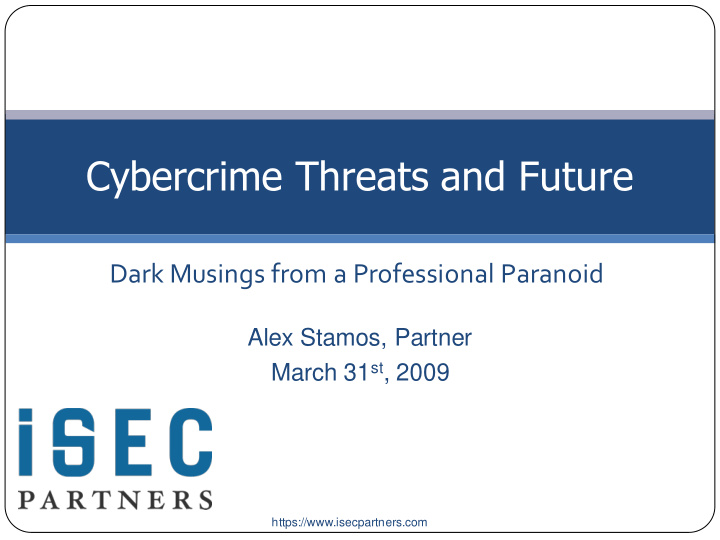 cybercrime threats and future