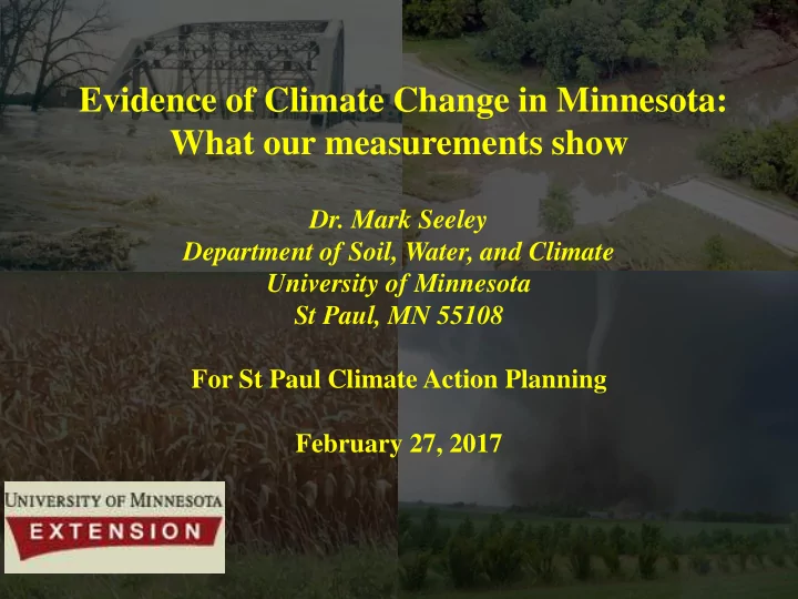 evidence of climate change in minnesota what our
