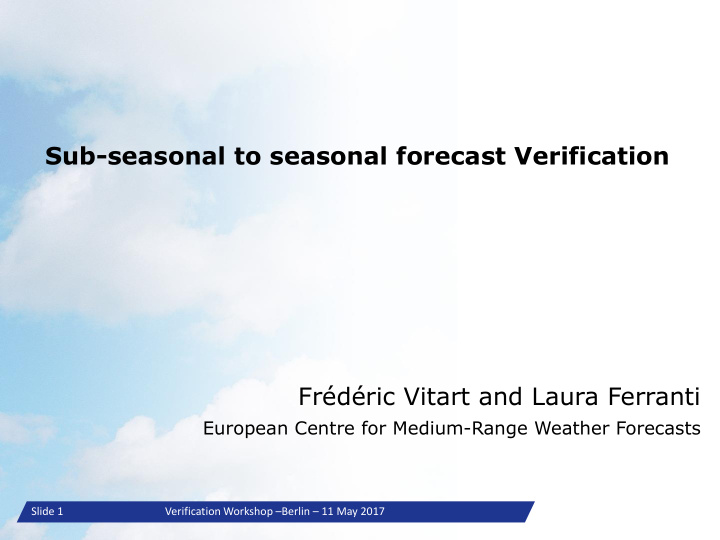 sub seasonal to seasonal forecast verification