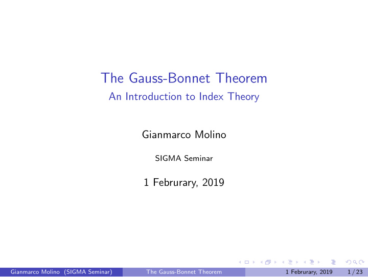 the gauss bonnet theorem