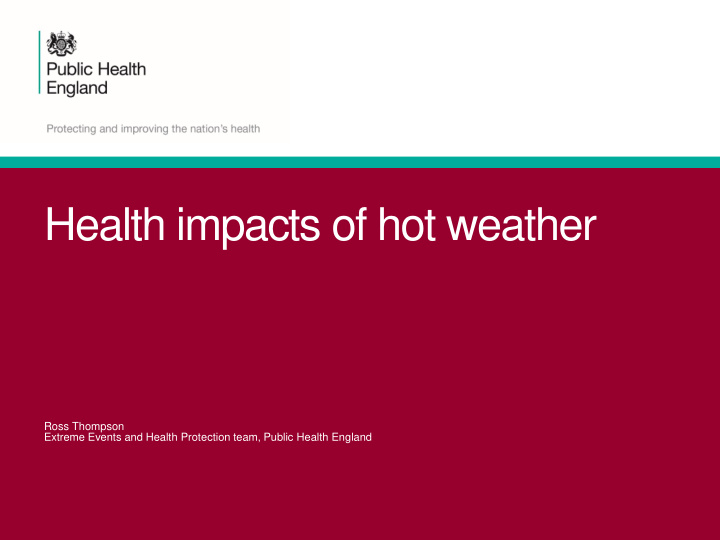 health impacts of hot weather