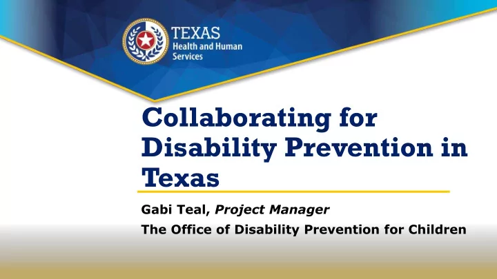 disability prevention in