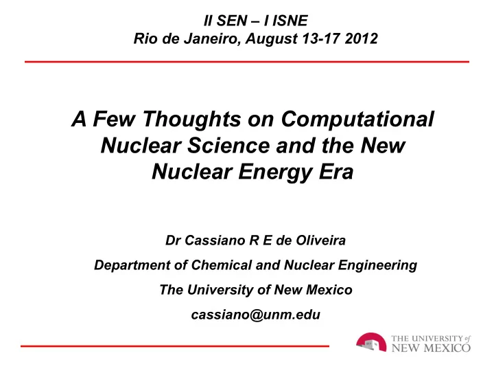 a few thoughts on computational nuclear science and the