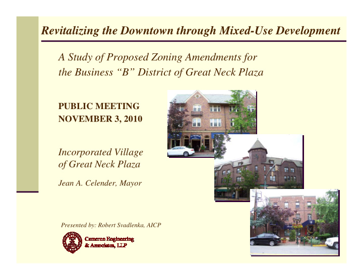 revitalizing the downtown through mixed use development