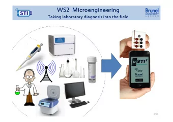 WS2  Microengineering  Taking laboratory diagnosis into the field  1/19  The team  Professor
