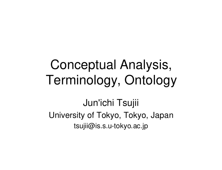 conceptual analysis terminology ontology