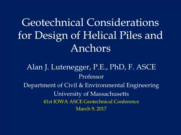 alan j lutenegger p e phd f asce