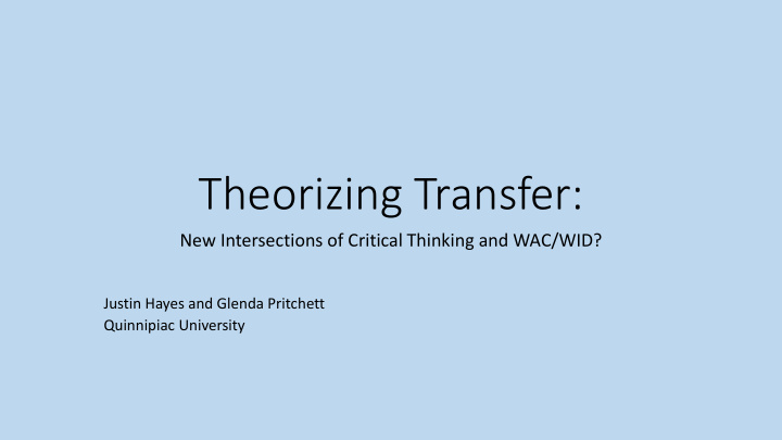 theorizing transfer