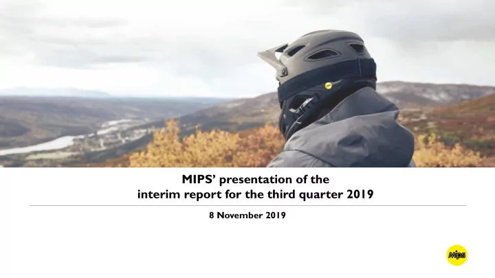 mips presentation of the interim report for the third