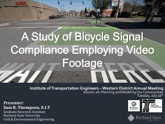 A St  Study  udy of  of Bi  Bicy  cycle  cle Si  Signa  gnal  l  Com  ompl  plian  ance  ce Emp