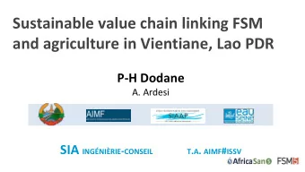 and agriculture in Vientiane, Lao PDR  P-H Dodane  A. Ardesi SIA INGNIRIE - CONSEIL T . A .