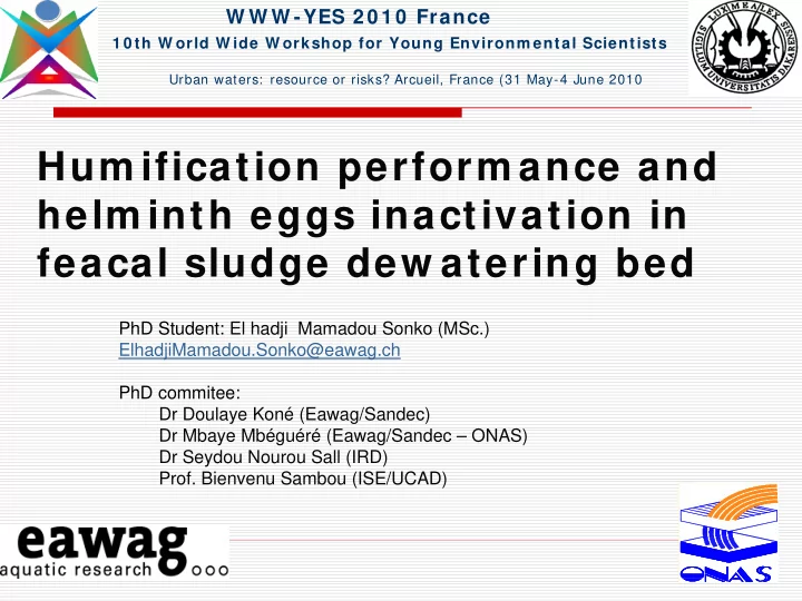 hum ification perform ance and helm inth eggs
