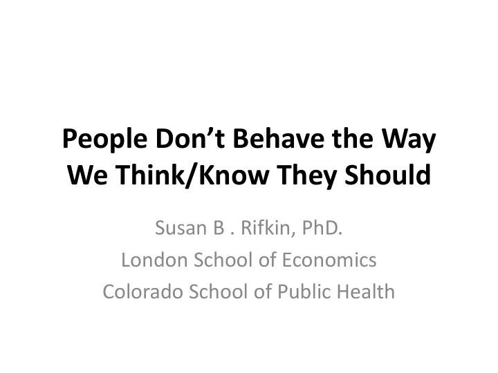 we think know they should