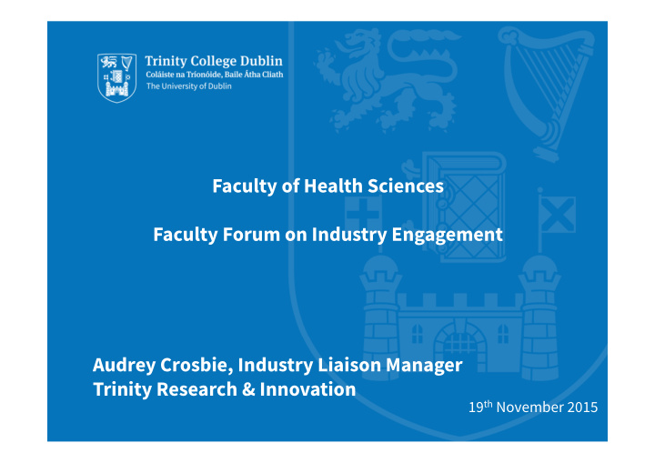 faculty of health sciences faculty forum on industry