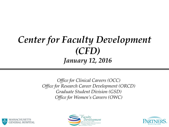 center for faculty development cfd