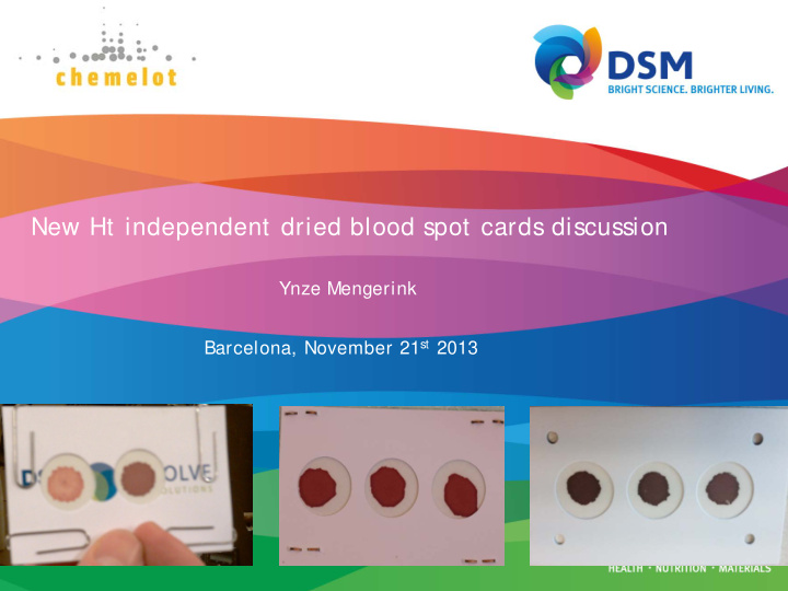 new ht independent dried blood spot cards discussion