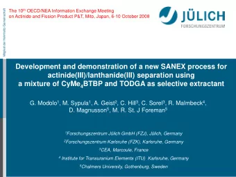 Development and demonstration of a new SANEX process for  actinide(III)/lanthanide(III) separation