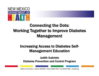 Connecting t  the  he D  Dots:  Working T  Togethe  her t  to I  Improve D  Diabetes  Manage