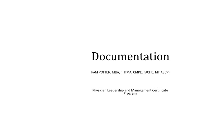 documentation