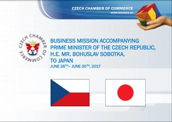 PR  PRIME  E MINISTER  ER OF  F THE CZE  ZECH REPU  PUBLIC,  LIC,  H.E. MR. BOHUSLA  LAV SOBOTKA