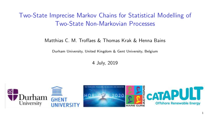 two state imprecise markov chains for statistical