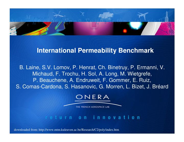 international permeability benchmark