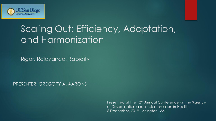 scaling out efficiency adaptation