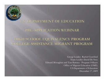 Group Leader:  Rachel Crawford  Team Leader: David De Soto  Edward Monaghan and Tara Ramsey: