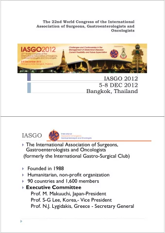 IASGO  The International Association of Surgeons,  Gastroenterologists and Oncologists