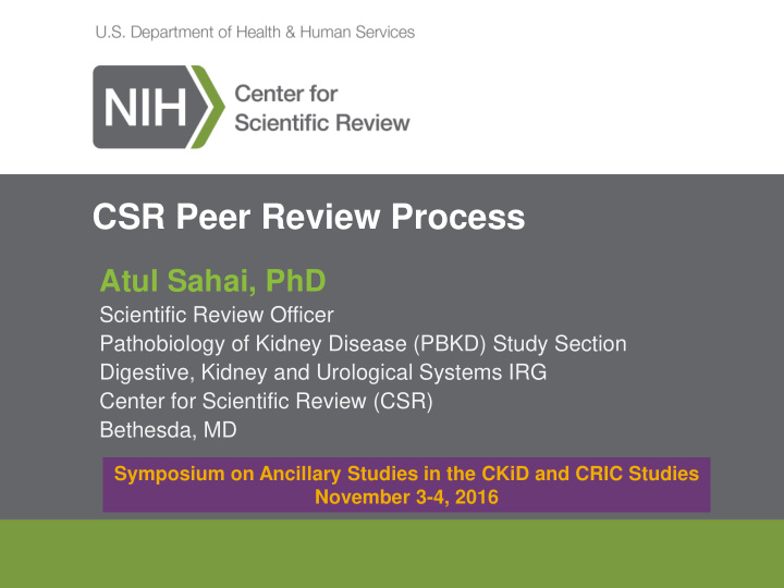 csr peer review process