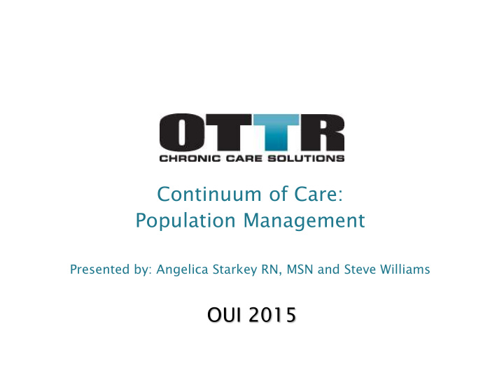 continuum of care population management