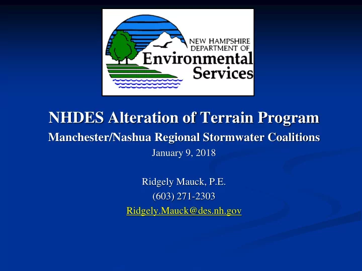 nhdes alteration of terrain program