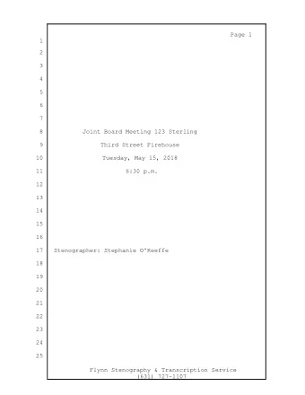 Page 1  1  2  3  4  5  6  7  8  Joint Board Meeting 123 Sterling  9  Third Street Firehouse  10