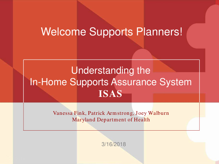 welcome supports planners