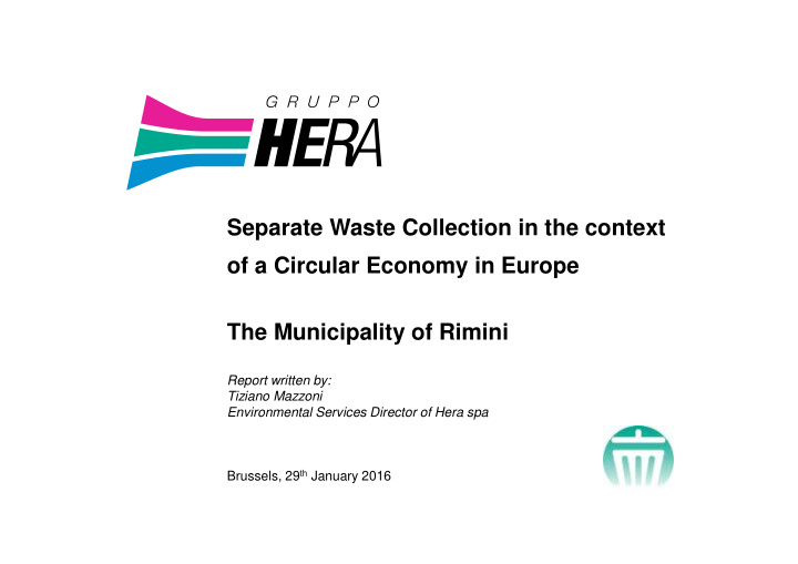 separate waste collection in the context of a circular