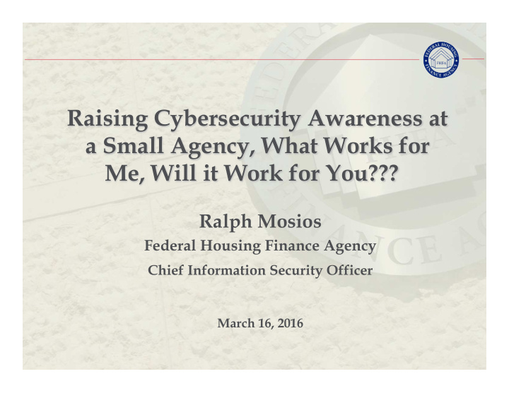raising cybersecurity awareness at a small agency what