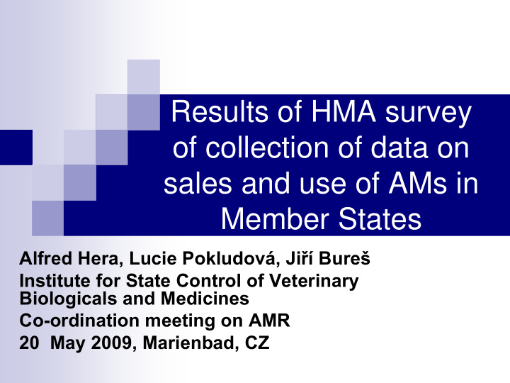 results of hma survey of collection of data on sales and