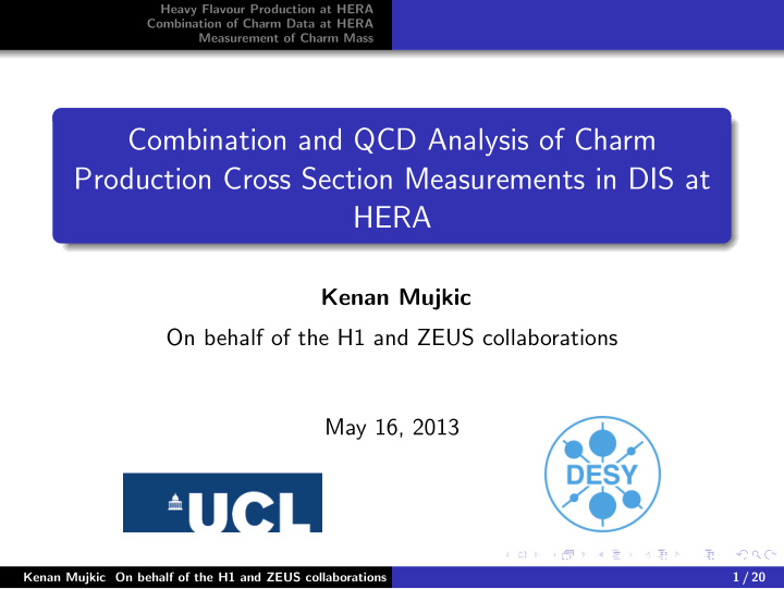 combination and qcd analysis of charm production cross