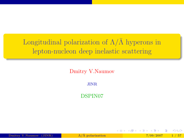 longitudinal polarization of hyperons in lepton nucleon