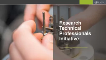 Research  Technical  Professionals  Initiative  What are Research Technical Professionals (RTPs)?