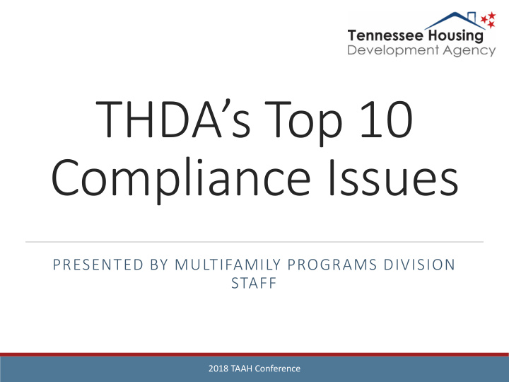 thda s top 10 compliance issues