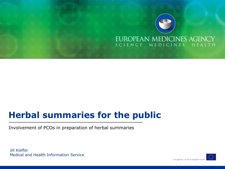 herbal summaries for the public