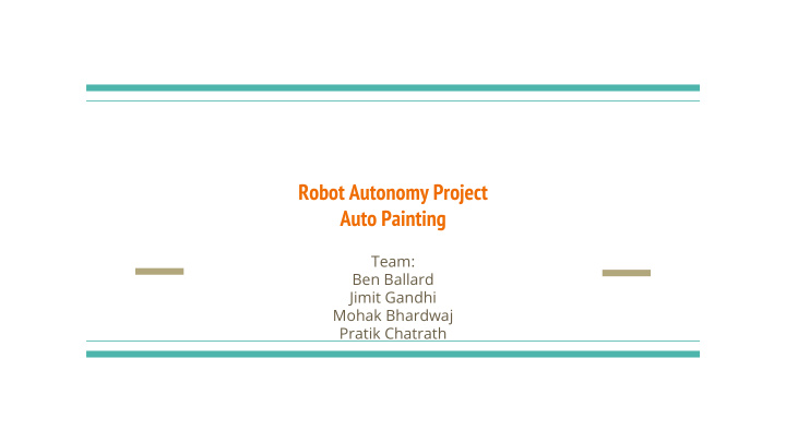 robot autonomy project auto painting