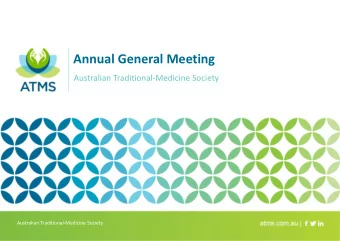 Annual General Meeting  Australian Traditional-Medicine Society  Australian Traditional-Medicine