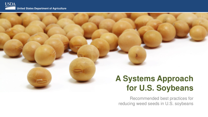 a systems approach for u s soybeans