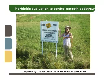 Herbicide evaluation to control smooth bedstraw  prepared by: Daniel Tass OMAFRA New Liskeard