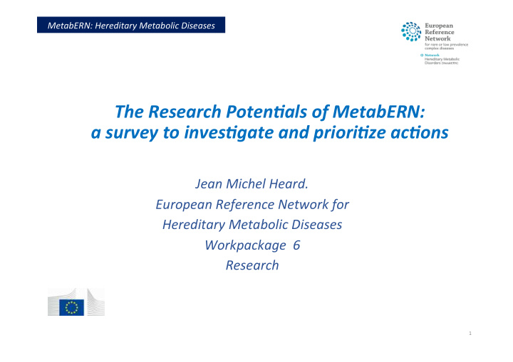 the research poten als of metabern a survey to inves gate
