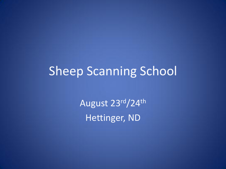 sheep scanning school